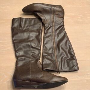 A.N.A. Brown knee high boots man made min wear 9.5